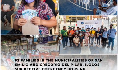 83 FAMILIES IN THE MUNICIPALITIES OF SAN EMILIO AND GREGORIO DEL PILAR, ILOCOS SUR RECEIVE EMERGENCY HOUSING ASSISTANCE